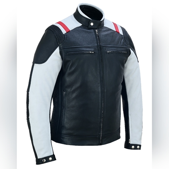Men's Top Grade Motorcycle Leather Jacket - Picture 4 of 5